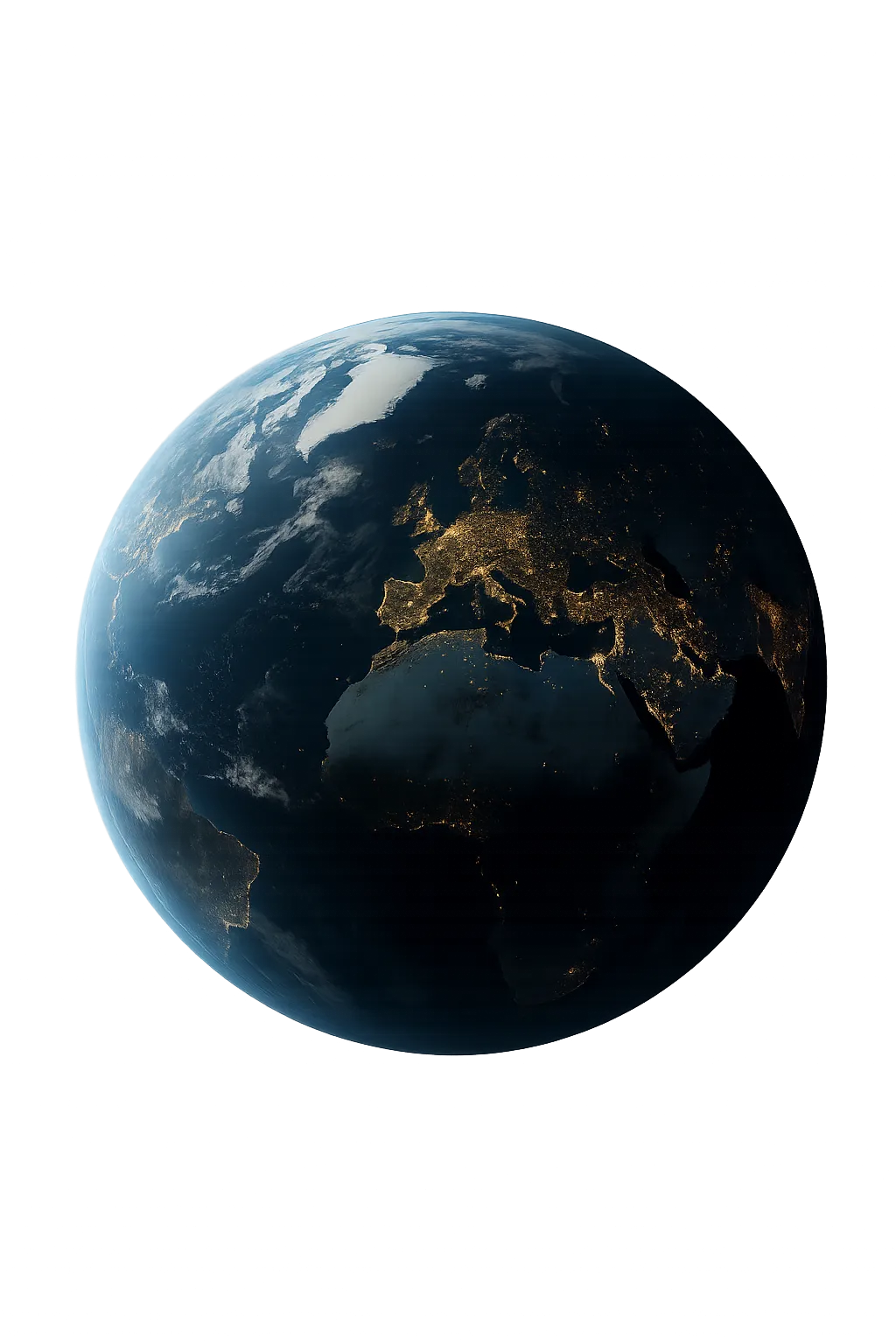 Planet Earth with city lights